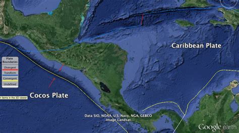 Oceanic Continental Plate Boundary Caribbean Plate