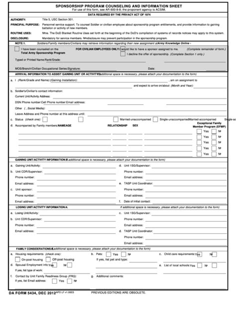 Top Da Form 5434 Templates Free To Download In Pdf Format