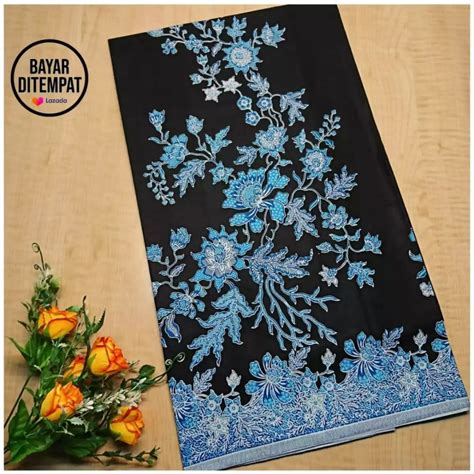 Jual Kain Batik Halus Motif Sakura Biru Batik Pekalongan Kain Seragam Batik Terbaru Kain Batik