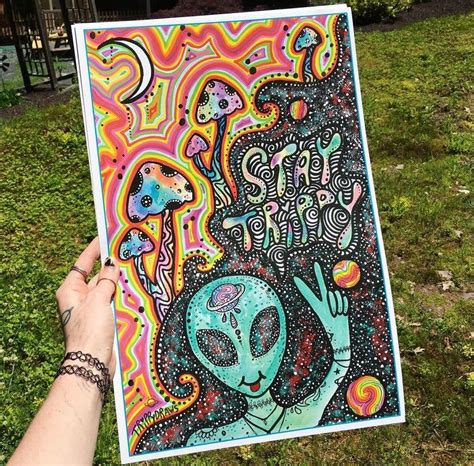 Alien Drawing Ideas Trippy Conscious Cosmos By Brandi Young Instagram