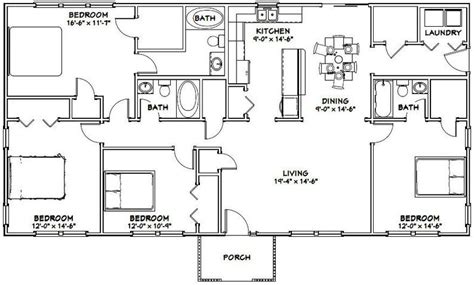 Most inspiring pdf plans 3 bedroom plans download sofa table plans diy ryan homes 3 bedroom bungalow floor plan pdf image. 60x30 House -- 4-Bedroom 3-Bath -- 1,800 sq ft -- PDF ...