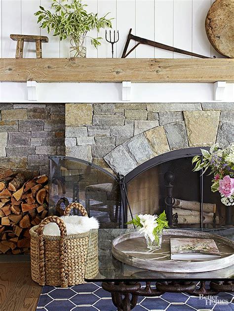 The color in this room is the most evident item. Stacked Stone Fireplace Ideas | Stacked stone fireplaces ...