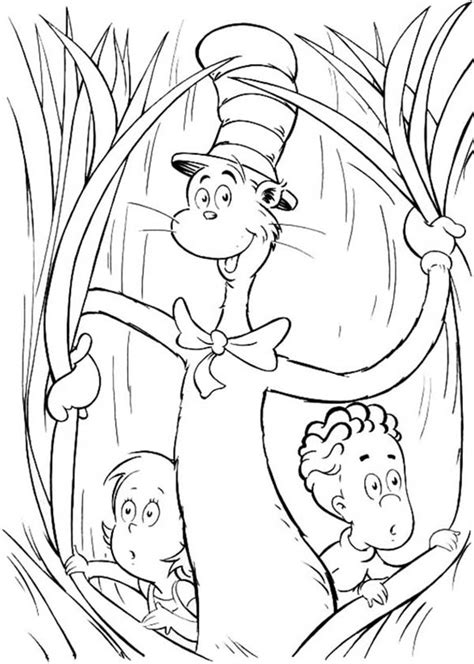 Sally And Her Brother With The Cat In The Hat Coloring Page Color Luna