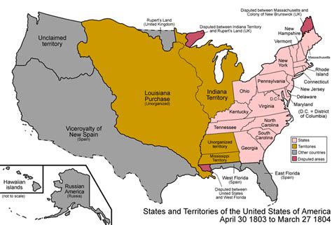 Map Showing The Louisiana Purchase 1803