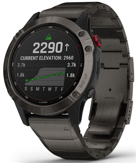 Garmin Watch Fenix 6 Pro Solar Titanium Carbon Grey Dlc With Titanium