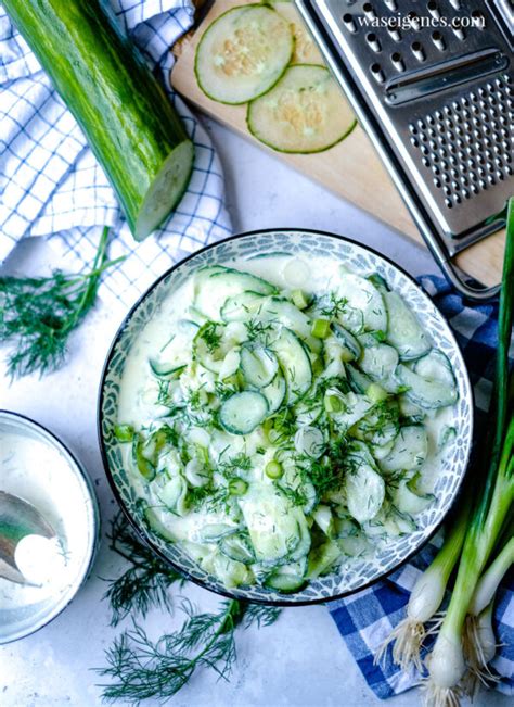 Gurkensalat Mit Schmand Und Frischem Dill Rezept Waseigenes Com