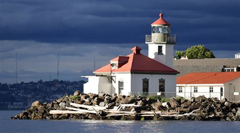 Alki Point Lighthouse Seattle And Sound