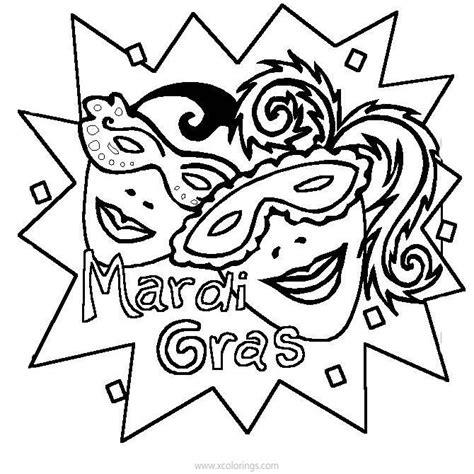 Elegant Mardi Gras Masks Coloring Pages Coloring Pages