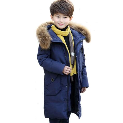 Boys Down Jacket Big Authentic Winter Boy White Down Coat Thicken