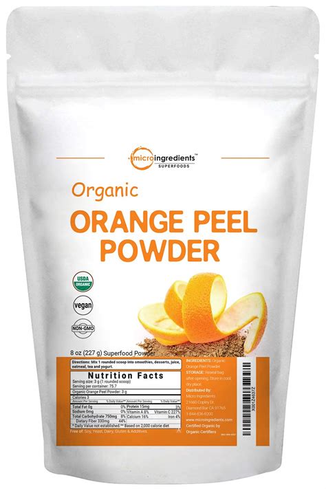 Organic Orange Peel Powder 8 Ounce Rich In Antioxidants And Immune