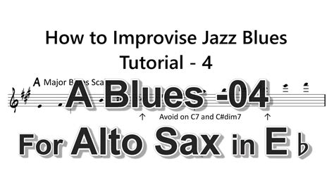 How To Improvise C Jam Blues Tutorial For Alto Sax 4 Major Blues
