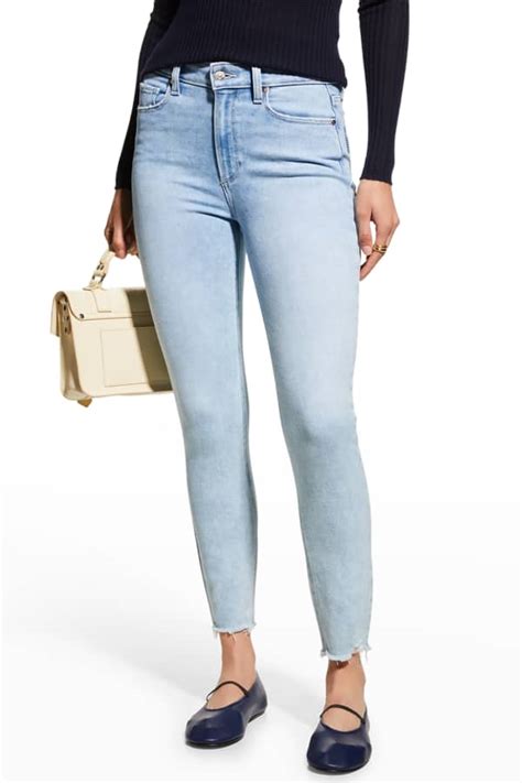 Frame Le High Skinny Jeans With Staggered Raw Hem Neiman Marcus