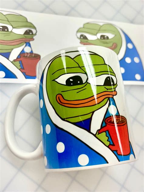 Double Sided Pepe Coffee Mug Meme Mug Pepe Meme Mug Pepe Etsy