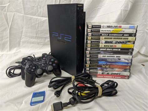 Original Sony Ps2 Gaming System Bundle Black 15 Video Game Console