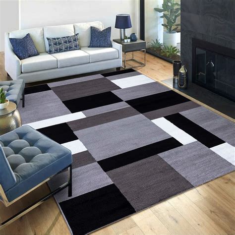 Living Room Modern Rugs Grey 120 X 170 Cm Shaggy Rugs