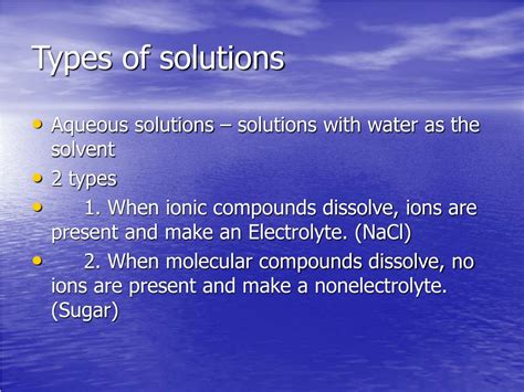 Ppt Solutions Types Concentration And Solubility Powerpoint