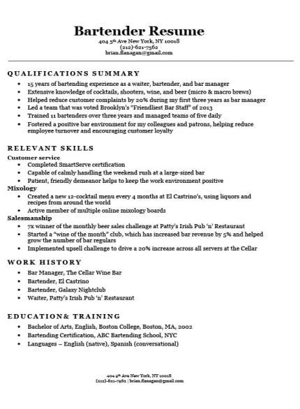 Bartender cover letter example can be used for your job applications. Barista Resume Sample & Writing Tips | Resume Companion