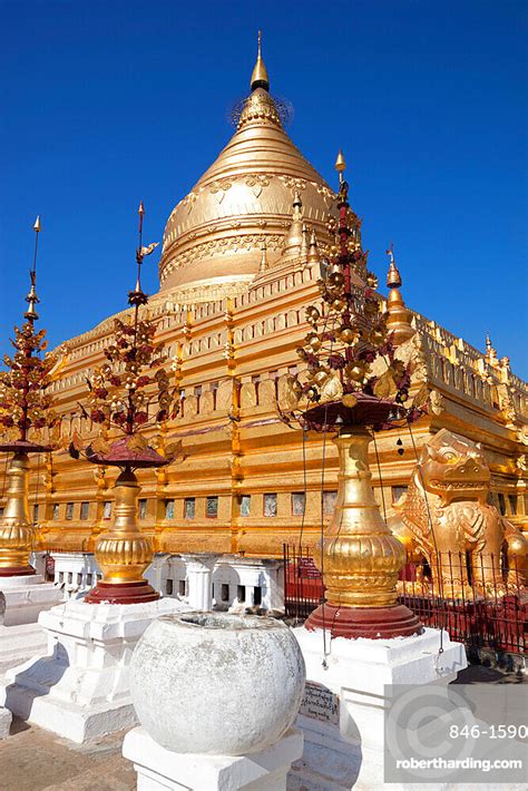 Shwezigon Pagoda Bagan Central Myanmar Stock Photo