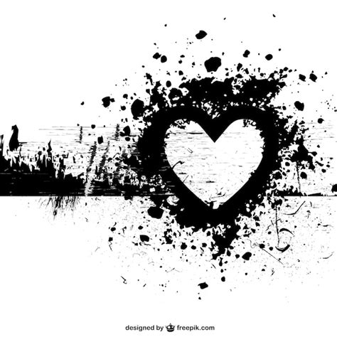 Free Vector Black Grunge Heart Background