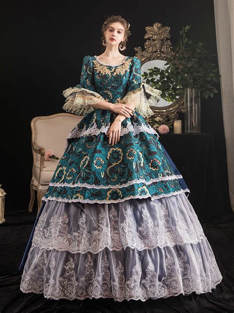 Victorian Dress Costumes Women S Rococo Retro Costumes Women S Lace Ruffle Jacquard Marie