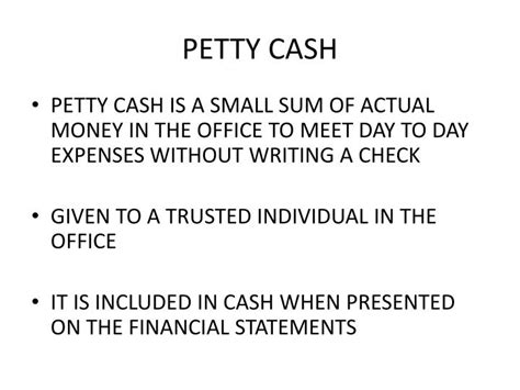 Ppt Petty Cash Powerpoint Presentation Free Download Id2630549