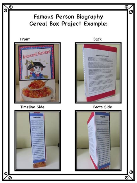 Famous Person Biography Cereal Box Book Report Rubrics For Projects