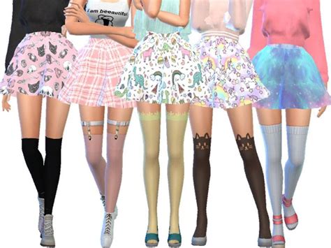 Pastel Gothic Skirts Mesh Needed Sims 4 Clothing Sims Sims 4 Anime