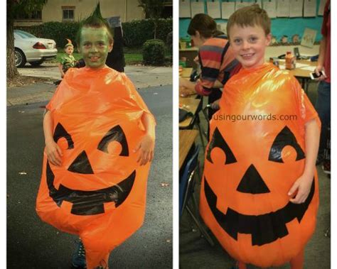It's easy to do and fun for the maker and wearer, too. DIY Pumpkin Costume...For a Big Kid - Using Our Words