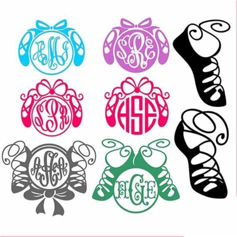 These free svg files work with silhouette, cricut, and other cutters. Dance Shoes Ballet Monogram Cuttable Designs SVG, DXF, EPS ...