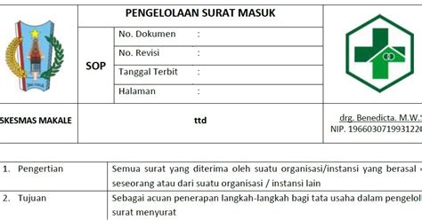 Lihat profil lengkapnya di linkedin dan temukan koneksi dan pekerjaan pricilia monica di perusahaan yang serupa. Contoh Format SOP / SPO Puskesmas ~ Puskesmas Makale