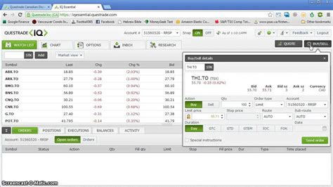 The broker executes the trade on. Questrade Tutorial: How To Buy And Sell Stocks And ETFs ...