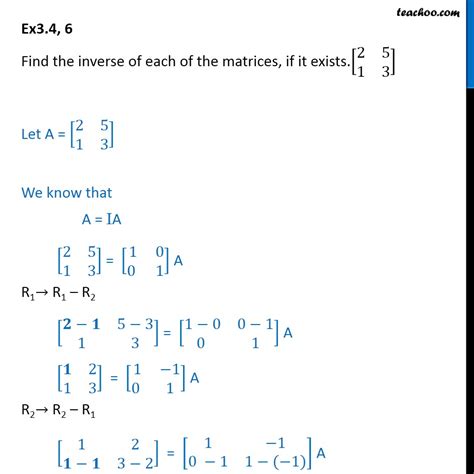 Ex 3.4, 6 - Find inverse [2 5 1 3] - Matrices CBSE NCERT