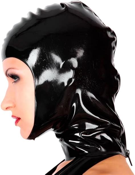 Exlatex Anatomical Shaped Latex Rubber Mask For Women With Opening Full Face Clothing