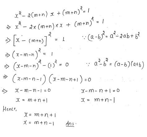 solve x 2 m n x m n 1 maths quadratic equations 16942083