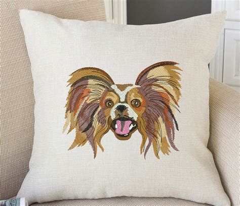 Embroidery Dog Papillon Machine Embroidery Design Dog Etsy