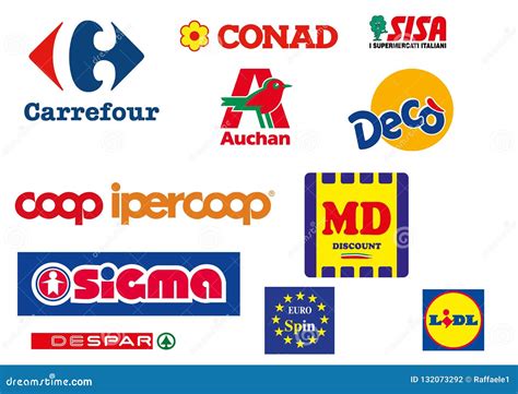 Colección De Logotipos De Los Supermercados Más Populares De Italia