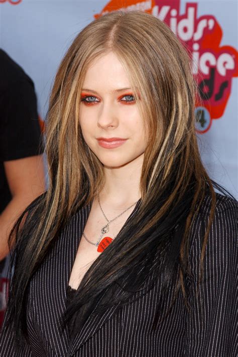 Avril Lavigne Straight Light Brown Angled Two Tone Hairstyle Steal
