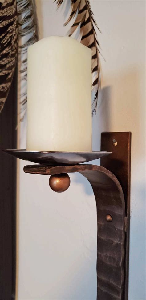 Stunning Wrought Iron Wall Candle Sconce Handcrafted Unique