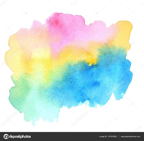 Watercolor Splash Pink Yellow Green Blue Watercolor Blot For Your