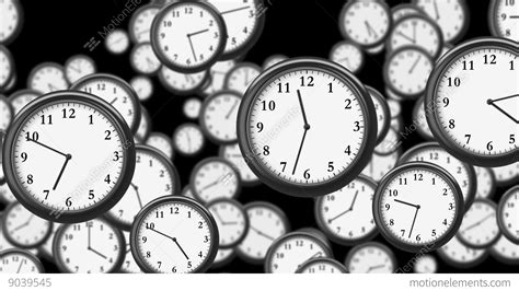 Many Clocks Flying In Time Lapse In 3d Animation Time Concept Footage