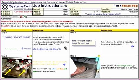 10 Standard Work Instructions Excel Template Excel Templates