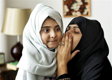 sweet muslim mother and daughter premium photo rawpixel