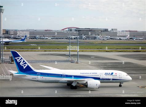 Boeing 787 Dreamliner By Ana At Haneda Airport Stock Photo Alamy