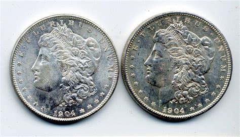 Lot 2 1904 O Morgan Silver Dollars Uncirculated