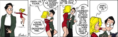 a comic strip with an image of a man and woman talking to each other