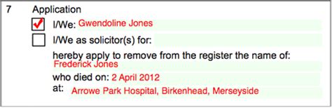 Removal Of Deceased Joint Owners Name