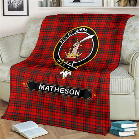 Matheson Crest Tartan Blanket Tartan Home Decor Scottish Clan