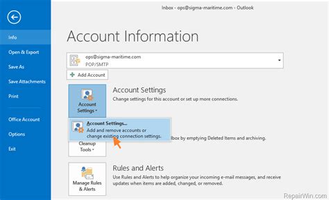 How To Change Outlook Password Outlook 365 2016 2013 2010 Or 2007
