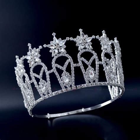 ประกวดมงกุฎmiss Beauty Crown Quanlity Rhinestone Tiarasเจ้าสาวงาน