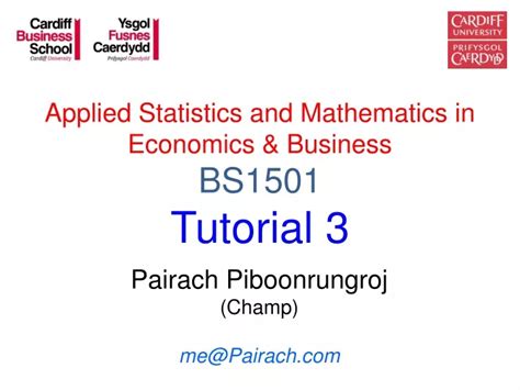 Ppt Applied Statistics And Mathematics In Economics And Business Bs1501